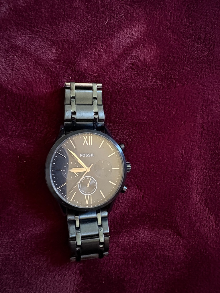 Fossil Navy Blue Stainless Steel Chronograph Watch With Roman Accents